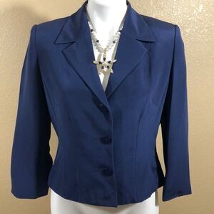 Hugo Buscati blue silk button up jacket